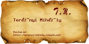 Terényi Mihály névjegykártya